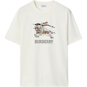 Хлопковая футболка с логотипом в виде конного скетча Burberry, chalk белый