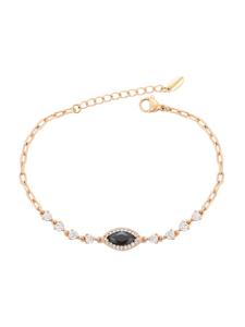 Faina Женский браслет-цепочка с кристаллами, цвет розовое золото, черный
