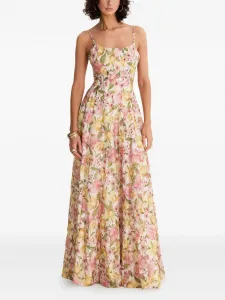 Макси-платье с цветочным принтом Flora Reverie Moos Studio, нейтральный