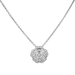 CHANEL Колье Bouton De Camélia Diamond 18K White Gold, серебристый, для женщин