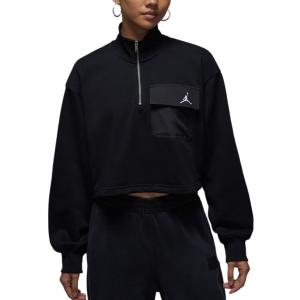 Jordan Женская толстовка, черная, с воротником-стойкой, средней жесткости