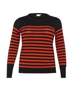 Тонкий вязаный свитер KAFFE CURVE Sweater Lizzy, цвет blood red/black