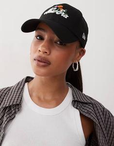 Кепка 9forty с логотипом New Era script и вышитым бисером цветочным узором черного цвета