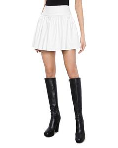 Элла Мини-юбка из искусственной кожи Alice and Olivia, слоновая кость/кремовый