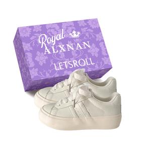 Alxnan Женские низкие повседневные кеды Pearl White с коробкой, цвет Pearl White+Box