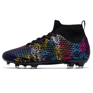 Футбольные бутсы для детей и подростков с высоким верхом, противоскользящие, анти-ударными, водонепроницаемые, легкие, амортизирующие CAMKIDS, черный