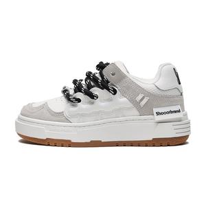 SHOOT BRAND Увеличивающие рост нескользящие низкие кроссовки для скейтбординга унисекс серо-белые