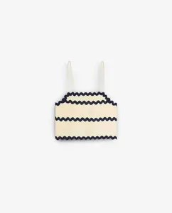 Женский топ на бретелях с контрастным волнообразным принтом Scalpers, пастельно-розовый