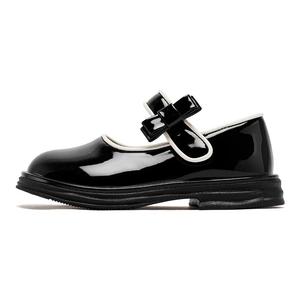 Детские кожаные туфли с противоскользящим износостойким верхом HOBIBEAR, черный