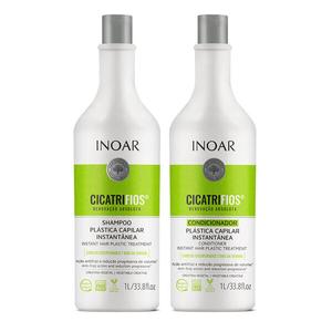 Восстанавливающий набор для поврежденных волос: шампунь, 1000 мл + кондиционер, 1000 мл Inoar Cicatrifios