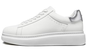 Кроссовки низкие скейтерские из белой телячьей кожи унисекс White Silver Tail THOM WILLS