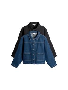 The Set Куртка для межсезонья в синем дениме, черная