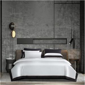 YUSIWOAL Комплект постельного белья хлопковый с вышивкой синий