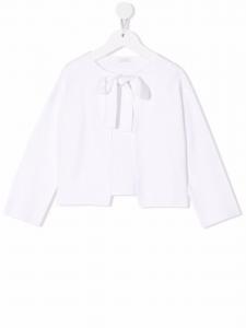 Il Gufo кардиган тонкой вязки с бантом, белый