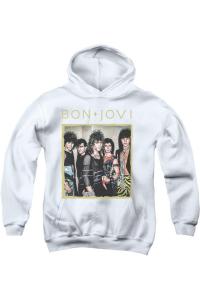 Бон Джови худи с принтом молодежное в рамке Gildan, белый