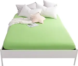 Простыня на резинке , 100% хлопок, глубина 30 см, карман, 180 x 200 см, зеленая CANDeal
