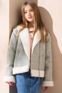 Кожаная куртка Halle из искусственного меха Angel & Rocket, серый