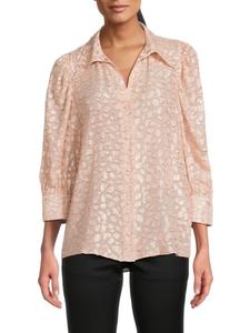 Рубашка из металлизированного жаккарда с добавлением шелка Stella McCartney, цвет Ballet Pink