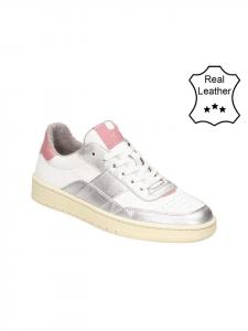 Bullboxer Кожаные кроссовки бело-серебристого цвета