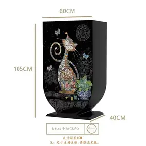 Yu Senyi Комод 60х40х105 см для гостиной из массива североамериканского ясеня, 4 ящика, черный, ножки требуют сборки