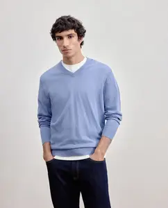 Мужской свитер с V-образным вырезом Dustin, светло-голубой