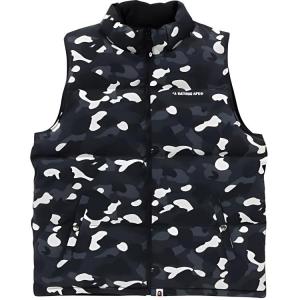 A BATHING APE Пуховик с логотипом, Camouflage/Black