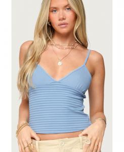 Женская полосатая ребристая майка Hemsley Edikted, Blue