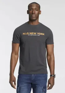 Футболка H.I.S с большим принтом спереди, антрацит