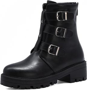 Женские ботильоны MIOKE с круглым носком, нарядные, на шнуровке и молнии, с платформой и низким каблуком, вестерн, короткие ботинки, Black-Velvet Lined