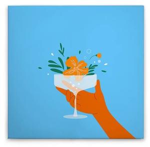 Картина на холсте A.S. Création Flower Glass 2 цвет blauweissgrüngelbbraun