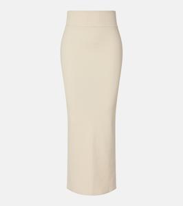 Вязаная хлопковая юбка-колонна Wardrobe.NYC, кремовый