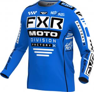Детская мотокроссовая майка FXR podium 2024, Blue/Black/White