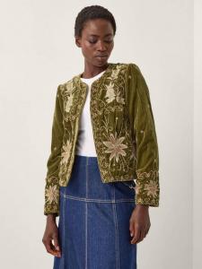 Магда бархатная куртка с цветочным принтом Monsoon, Khaki