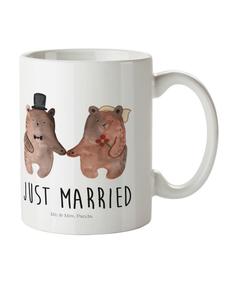 Детская кружка с надписью Медведь на свадьбу в белом цвете Mr. & Mrs. Panda
