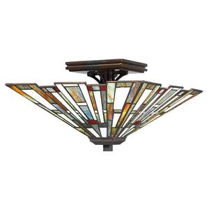 Потолочный светильник Elstead Maybeck, коричневый - сталь - цветное стекло - 37 x 20 x 37 см