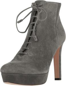 Женская модная платформа Zszszsu, закрытые туфли с носком, ботильоны на толстом высоком каблуке с ремешками, шнуровкой и боковой молнией, размер 4-16 US, Grey