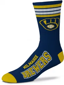 Темно-синие носки Deuce Crew с 4 полосками для босых ног Milwaukee Brewers For Bare Feet