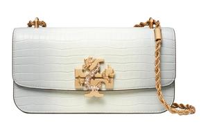 TORY BURCH Сумка через плечо из коровьей кожи для женщин, Mist Gray и Warm White