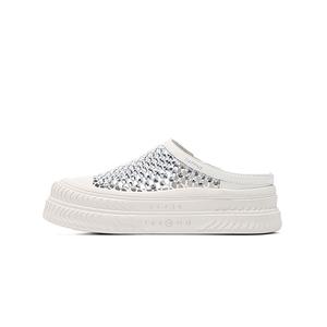 Женские тапочки с закрытым носком, устойчивые к истиранию DAPHNE, серебро