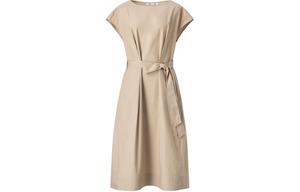 C Collection Платье с короткими рукавами женское бежевое Uniqlo