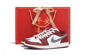 Jordan Баскетбольные кроссовки Air 1 с антискользящим и износостойким покрытием, низкие, винтажные, женские, красные