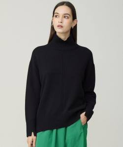 Мягкий вязаный свитер с высоким воротником из смеси кашемира