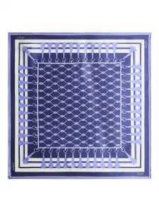 Шелковый платок с принтом Genny, синий