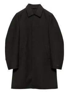 Шерстяное пальто Prada, черный