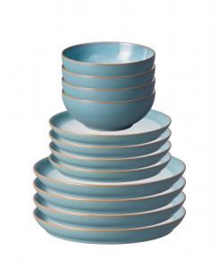 Набор посуды Azure Haze, 12 предметов, на 4 персоны Denby, цвет teal/white
