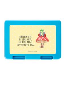 Mr. & Mrs. Panda Бенто-бокс с изображением божьей коровки и мухомором, с надписью пастельно-желтого цвета