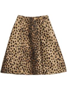 Шерстяная юбка Jaguar Spots Valentino Garavani, коричневый
