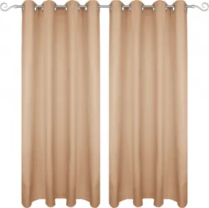 Штора на люверсах 140x225 см (ширина x длина) песочно-серого цвета, непрозрачная штора, штора на люверсах в различных вариациях Bestgoodies