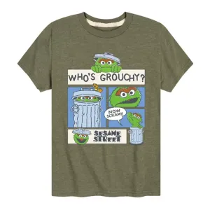 Футболка для мальчиков 8-20 лет "Sesame Street" с принтом "Кто тут ворчун" Licensed Character, зеленый