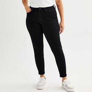 Женские джинсы скинни Sonoma Goods For Life с высокой посадкой и пышными формами, черный